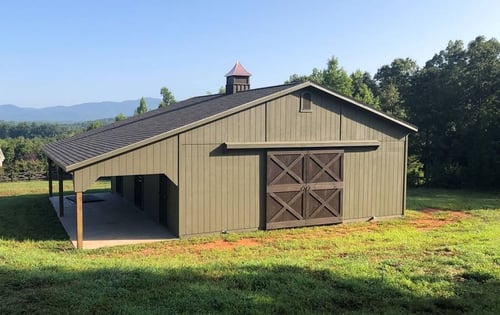 30x24 Trailside Barn with Lean To