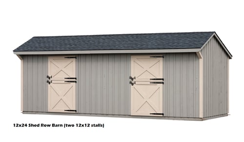 2a-10x24-Shed-Row-Barn-Charcoal-Shingle-Clay-Paint-Tan-Doors