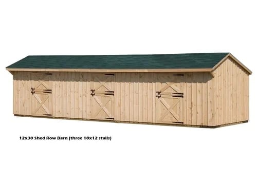 3 stall shed row barn