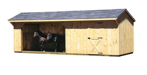 horse shelter with tack room