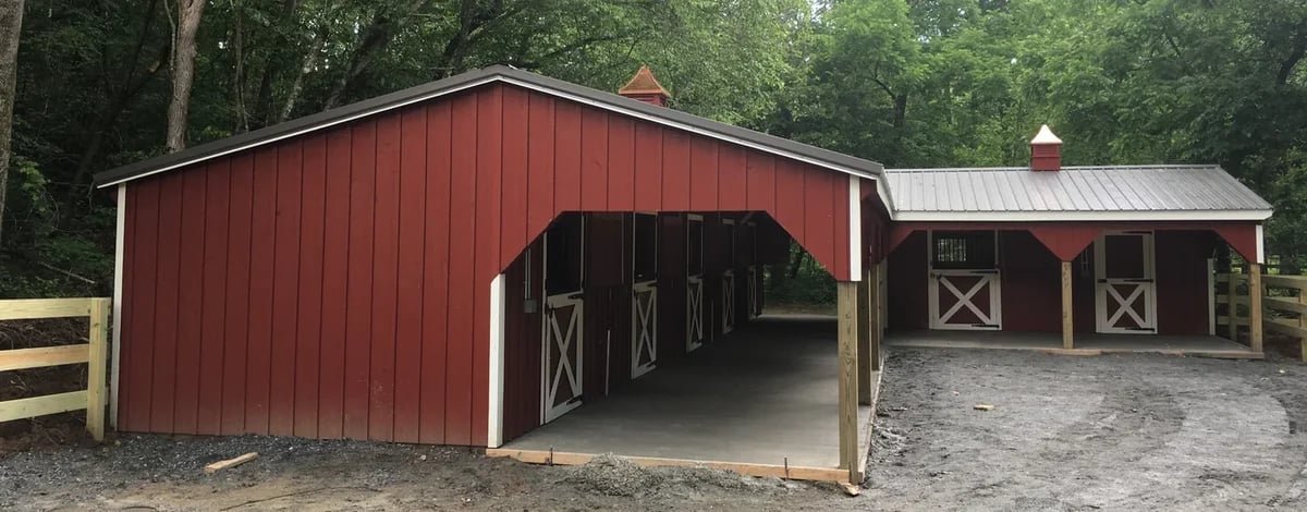 l shaped horse barn