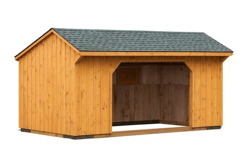 run in horse shelter
