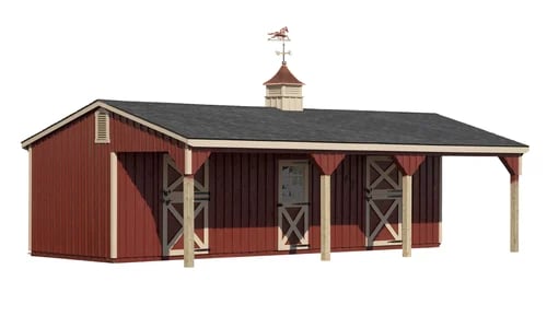 shedrow barn with overhang